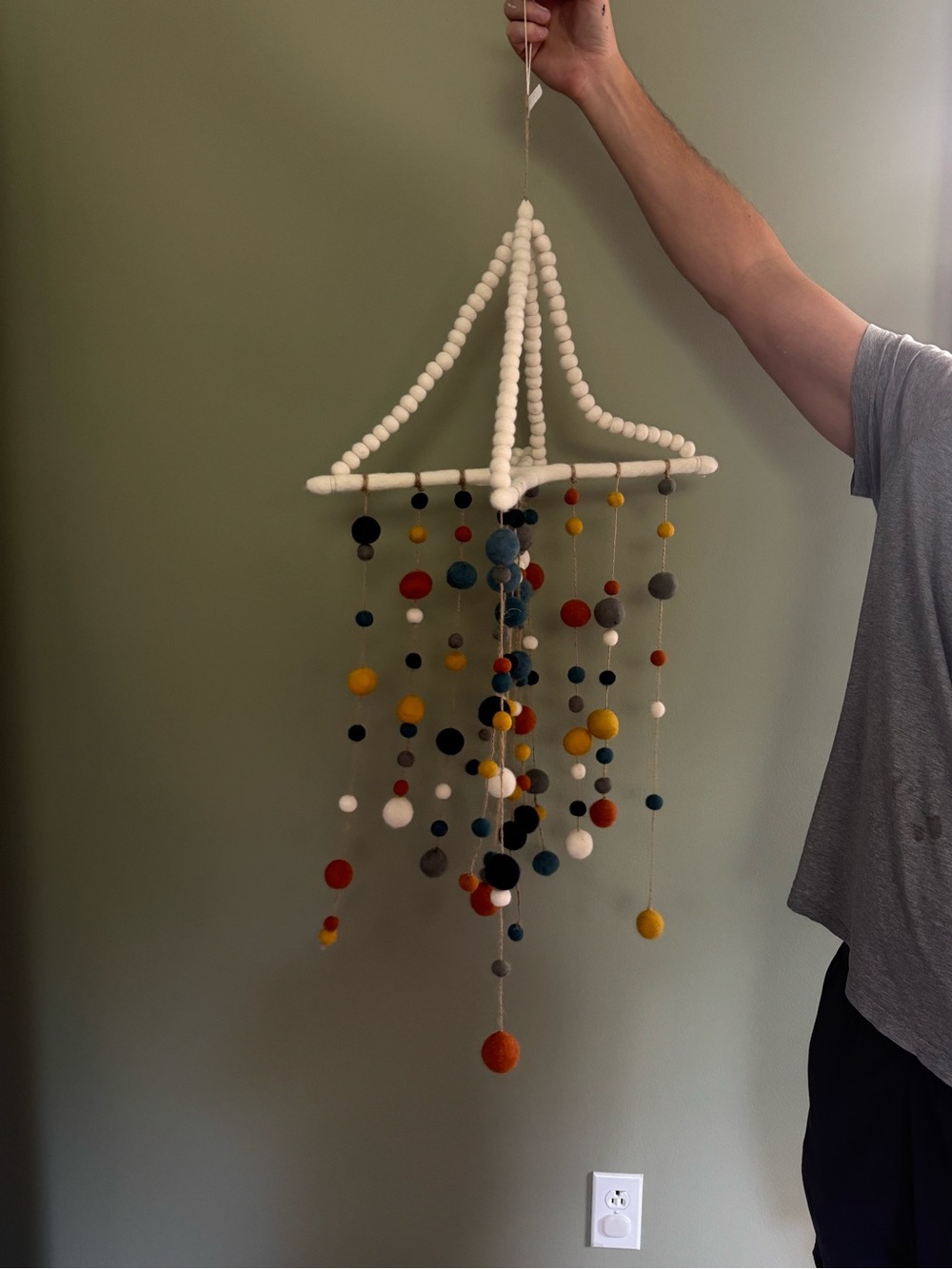 Pottery Barn + West Elm Multicolor Felt Ball Hanging Mobile